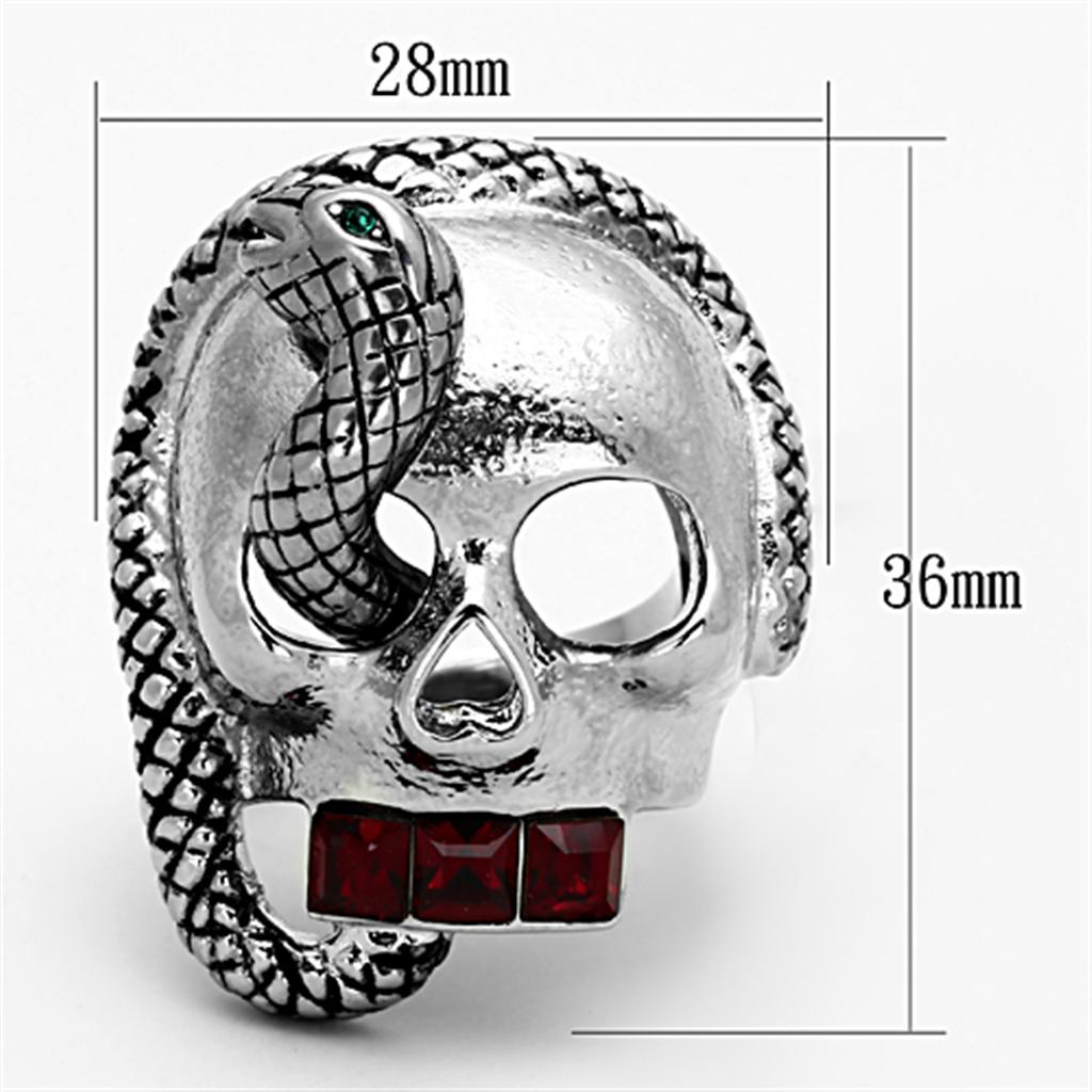 TK1038 - High polished (no plating) Stainless Steel Ring with Top Grade Crystal  in Multi Color Alamode
