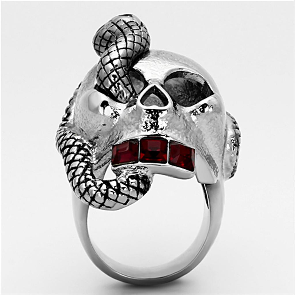 TK1038 - High polished (no plating) Stainless Steel Ring with Top Grade Crystal  in Multi Color Alamode