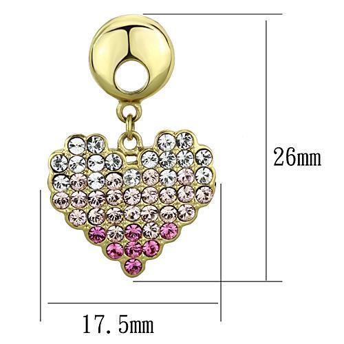 TK1456 - IP Gold(Ion Plating) Stainless Steel Earrings with Top Grade Crystal  in Multi Color-1