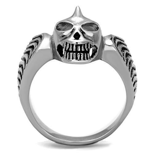 TK1599 - High polished (no plating) Stainless Steel Ring with Epoxy  in Jet Alamode