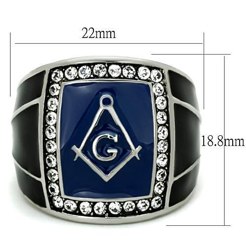 TK1612 - High polished (no plating) Stainless Steel Ring with Top Grade Crystal  in Clear Alamode