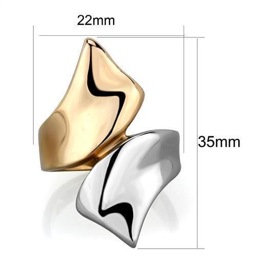 TK1793 - Two-Tone IP Rose Gold Stainless Steel Ring with No Stone Alamode