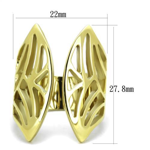 TK1902 - IP Gold(Ion Plating) Stainless Steel Ring with No Stone Alamode