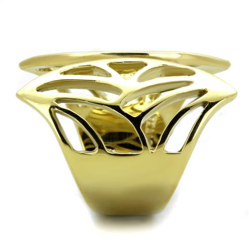 TK1902 - IP Gold(Ion Plating) Stainless Steel Ring with No Stone Alamode