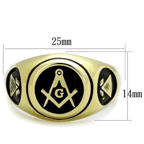 TK2050 - IP Gold(Ion Plating) Stainless Steel Ring with No Stone Alamode