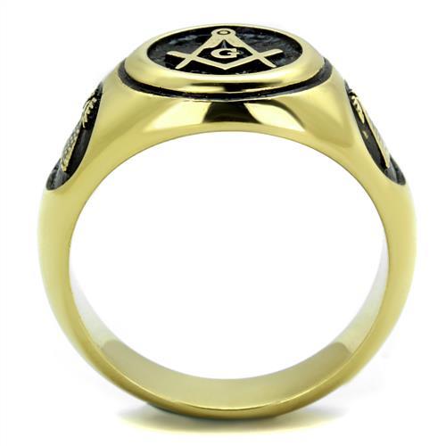 TK2050 - IP Gold(Ion Plating) Stainless Steel Ring with No Stone Alamode