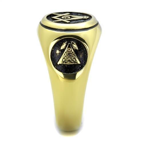 TK2050 - IP Gold(Ion Plating) Stainless Steel Ring with No Stone Alamode