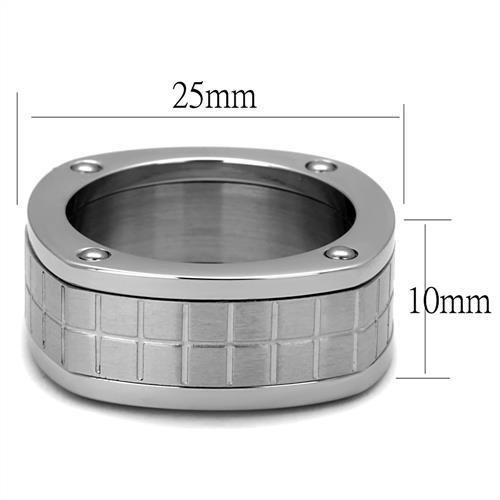 TK2405 - High polished (no plating) Stainless Steel Ring with No Stone Alamode