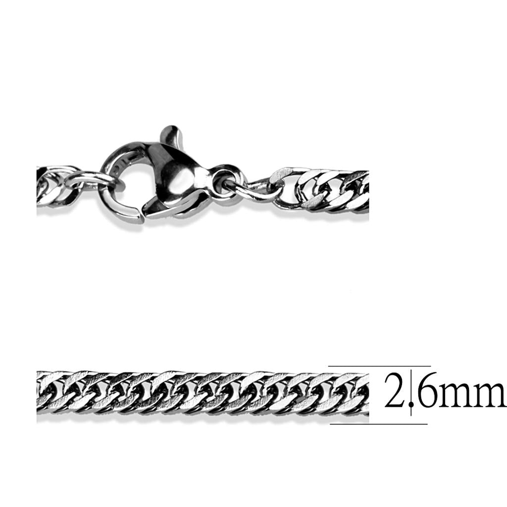 TK2429 - High polished (no plating) Stainless Steel Chain with No Stone Alamode