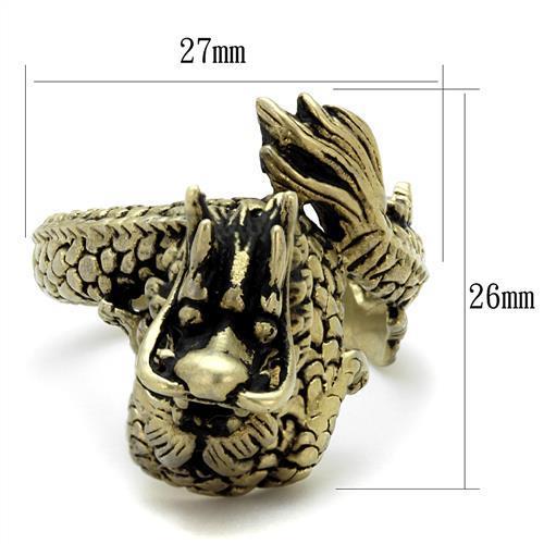 TK2458 - IP Antique Copper Stainless Steel Ring with Epoxy  in Jet-1