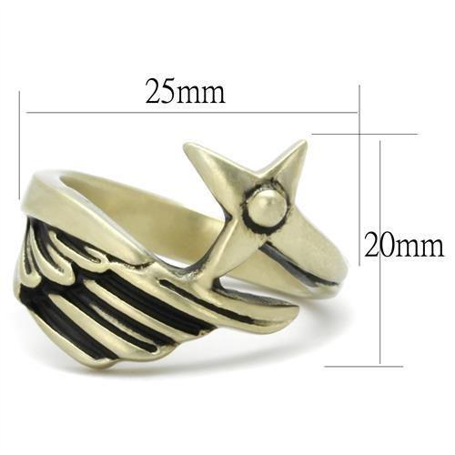 TK2470 - IP Antique Copper Stainless Steel Ring with Epoxy  in Jet-1