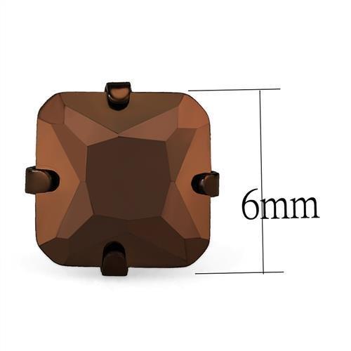TK2584 - Two Tone IP Light Brown (IP Light coffee) Stainless Steel Earrings with AAA Grade CZ  in Light Coffee-1