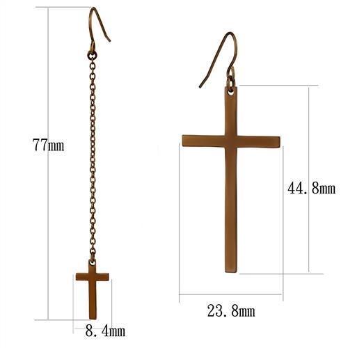 TK2815 - IP Coffee light Stainless Steel Earrings with No Stone-1