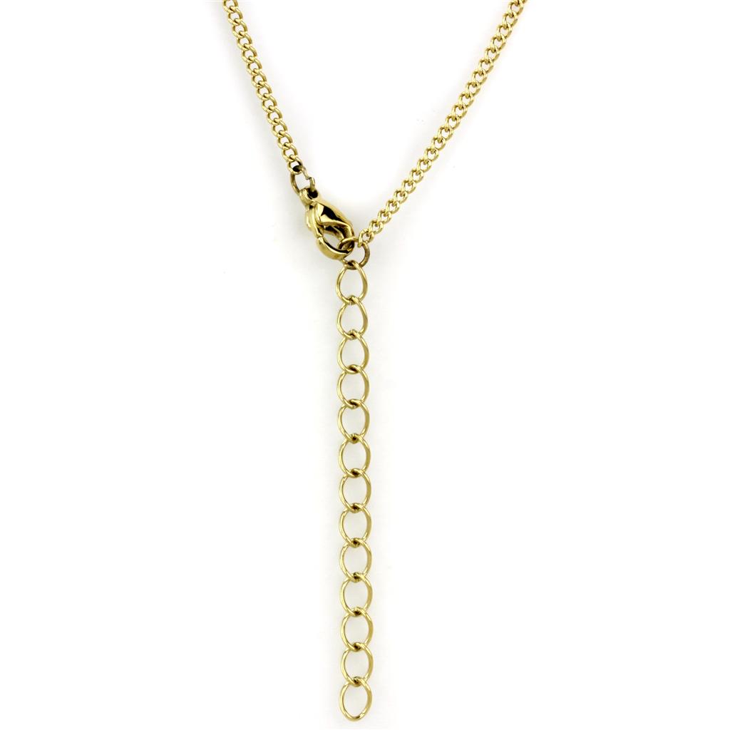 TK2911 - IP Gold(Ion Plating) Stainless Steel Necklace with Precious Stone Lapis in Montana Alamode