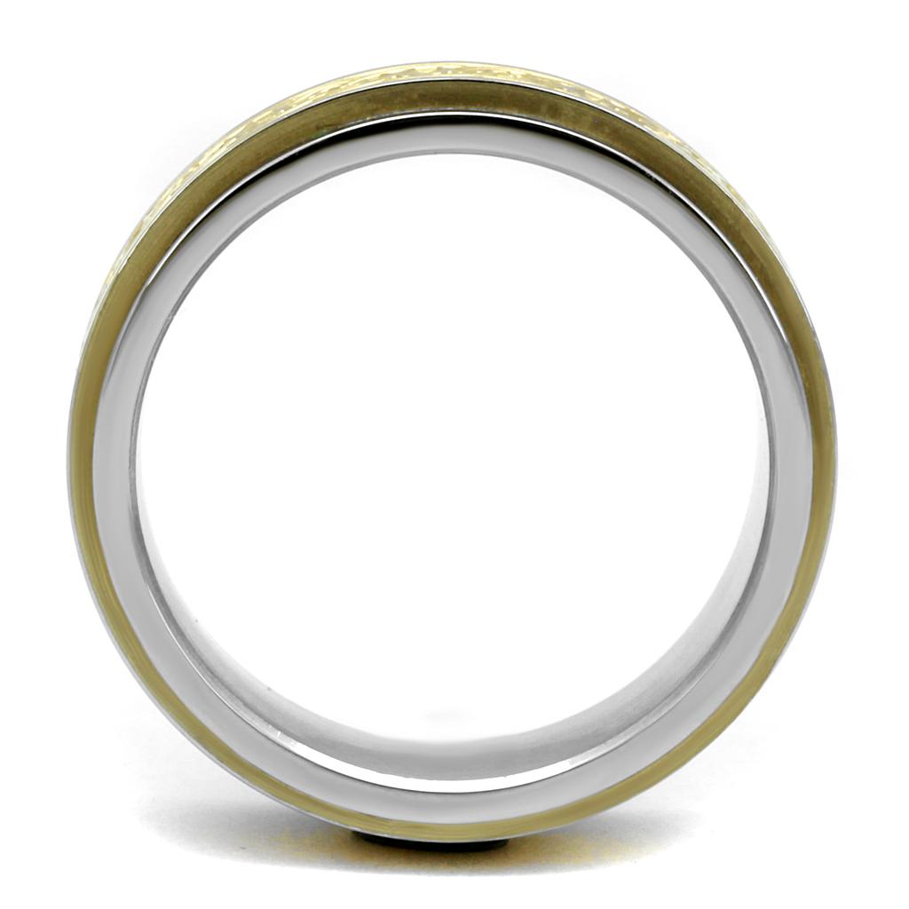TK2939 - Two-Tone IP Gold (Ion Plating) Stainless Steel Ring with No Stone Alamode