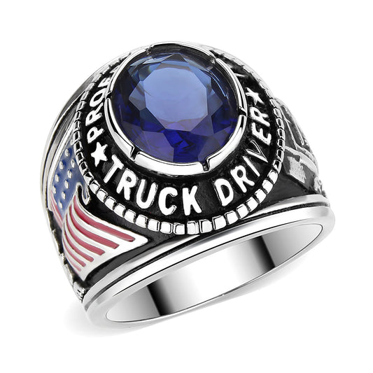 TK30320 - Trucker Ring in Montana Blue Alamode