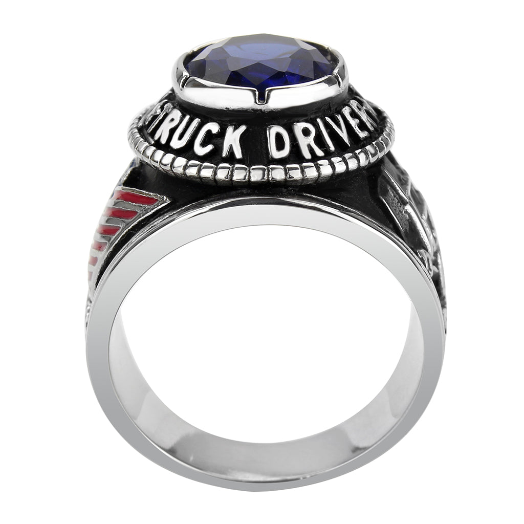 TK30320 - Trucker Ring in Montana Blue Alamode