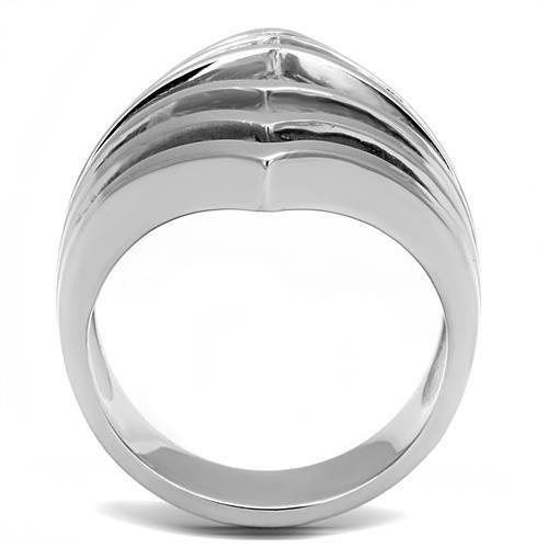 TK3144 - High polished (no plating) Stainless Steel Ring with No Stone Alamode