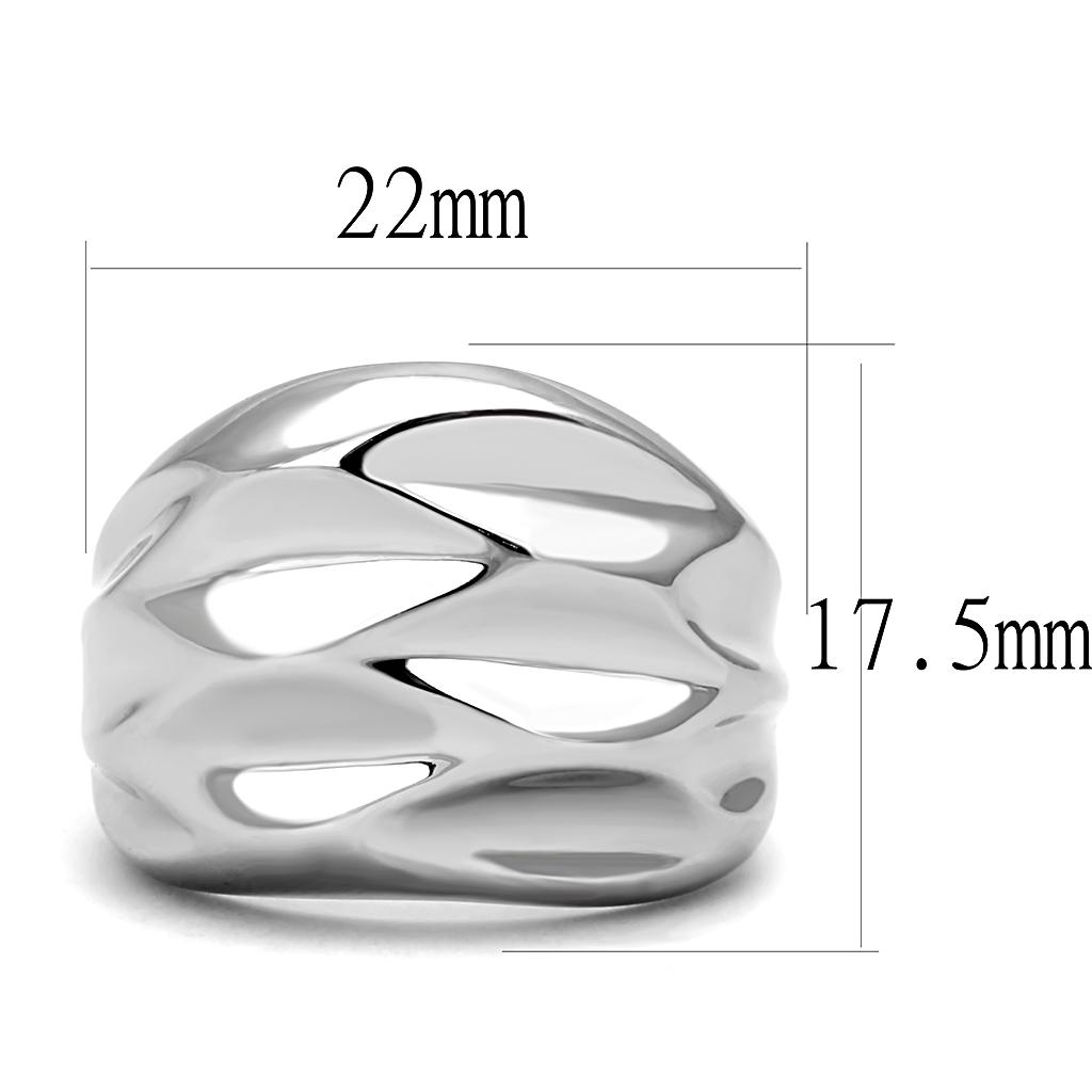 TK3262 - High polished (no plating) Stainless Steel Ring with No Stone Alamode