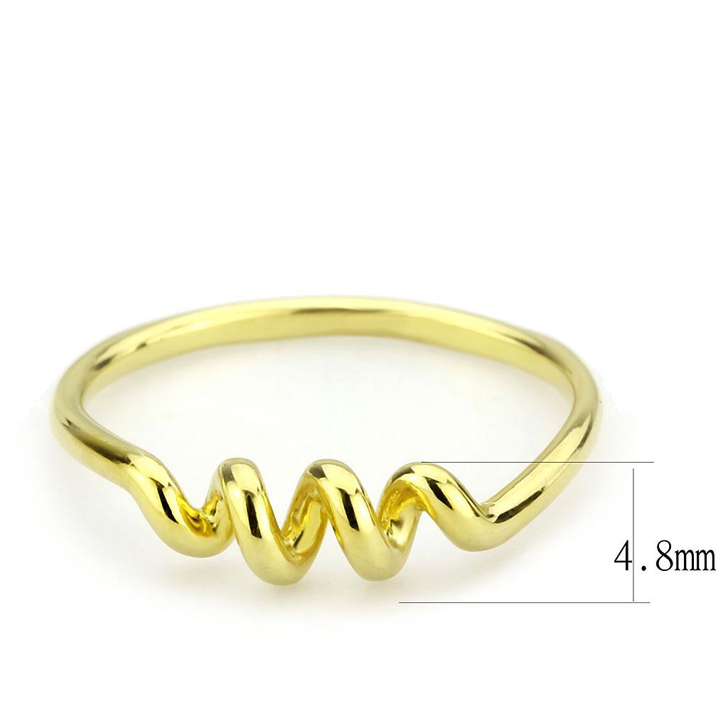 TK3626 - IP Gold(Ion Plating) Stainless Steel Ring with No Stone Alamode