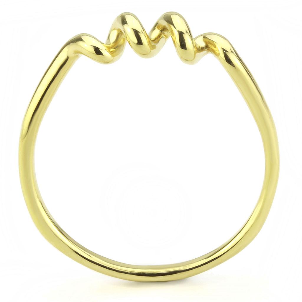TK3626 - IP Gold(Ion Plating) Stainless Steel Ring with No Stone Alamode