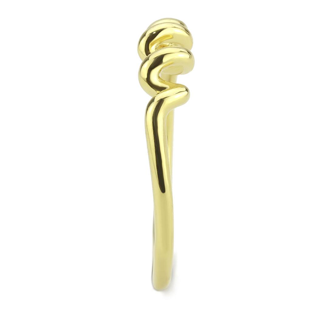 TK3626 - IP Gold(Ion Plating) Stainless Steel Ring with No Stone Alamode