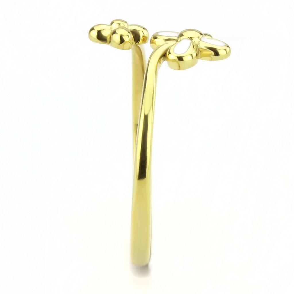 TK3631 - IP Gold(Ion Plating) Stainless Steel Ring with No Stone-3