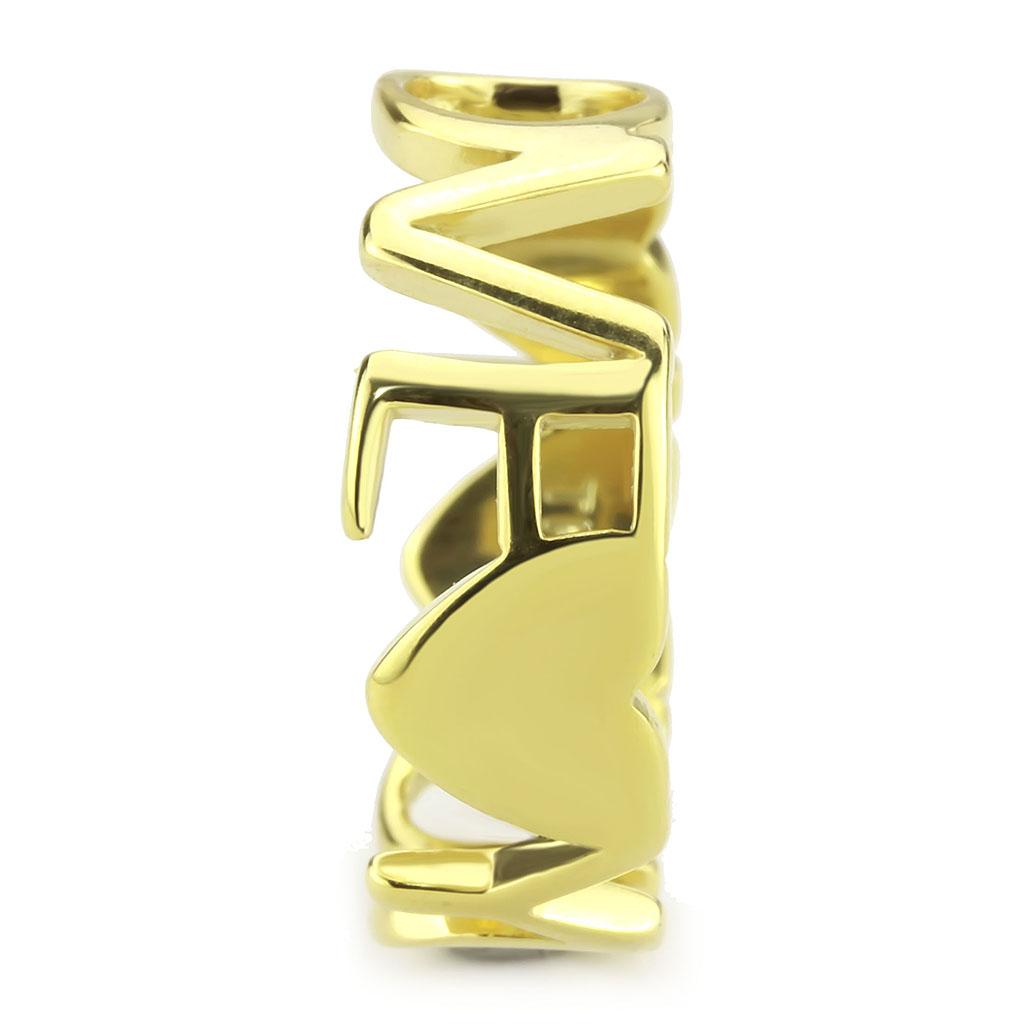 TK3637 - IP Gold(Ion Plating) Stainless Steel Ring with No Stone-3