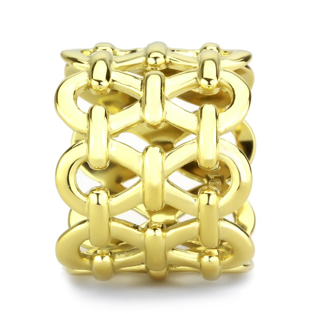 TK3716 - IP Gold(Ion Plating) Stainless Steel Ring with No Stone Alamode