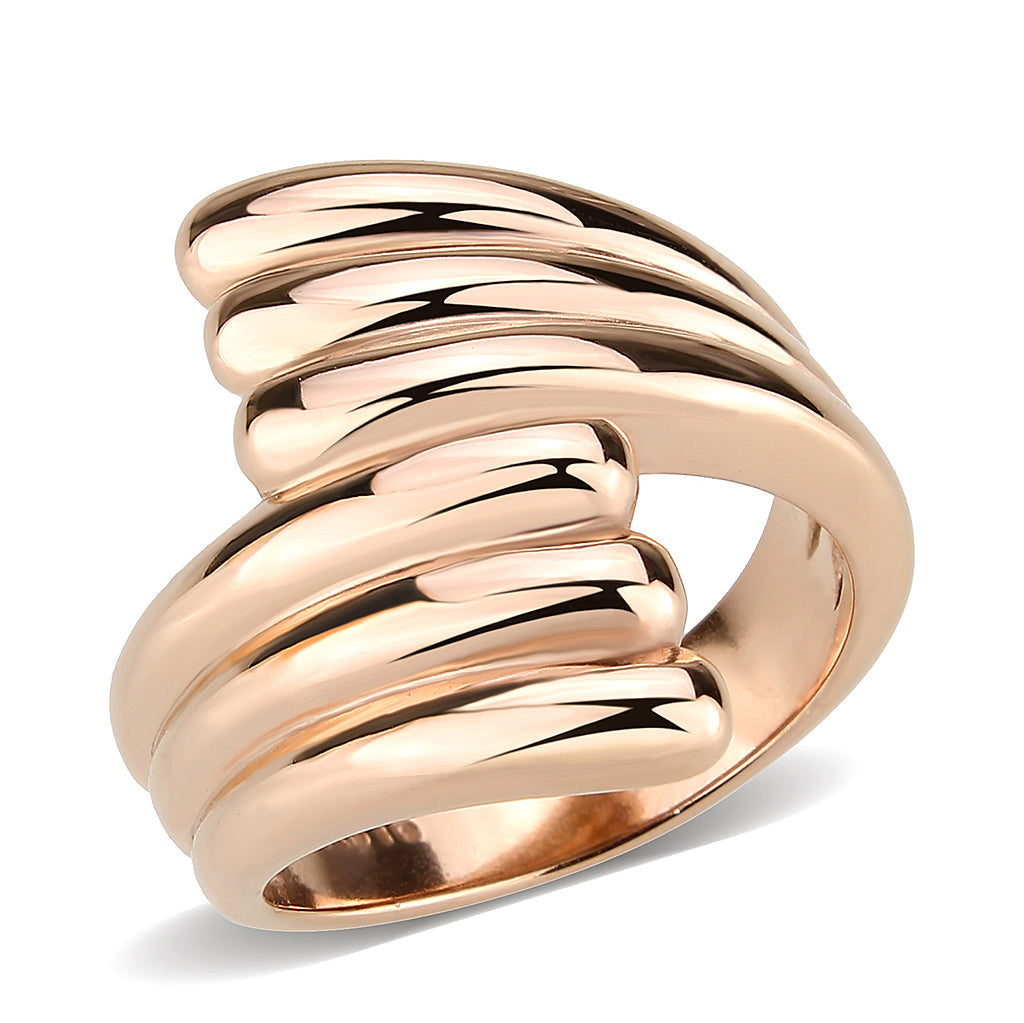 TK3800 - IP Rose Gold(Ion Plating) Stainless Steel Ring with NoStone in No Stone Alamode