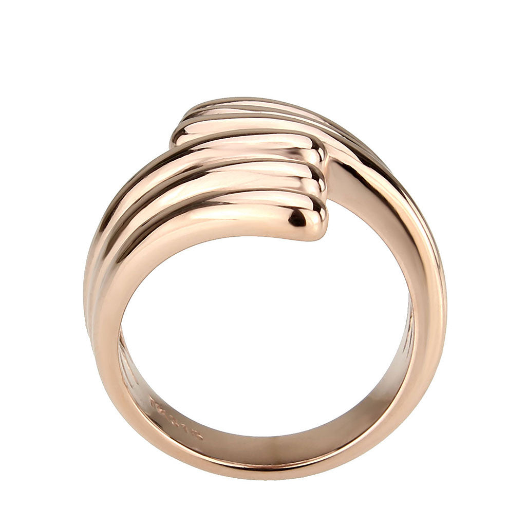 TK3800 - IP Rose Gold(Ion Plating) Stainless Steel Ring with NoStone in No Stone Alamode