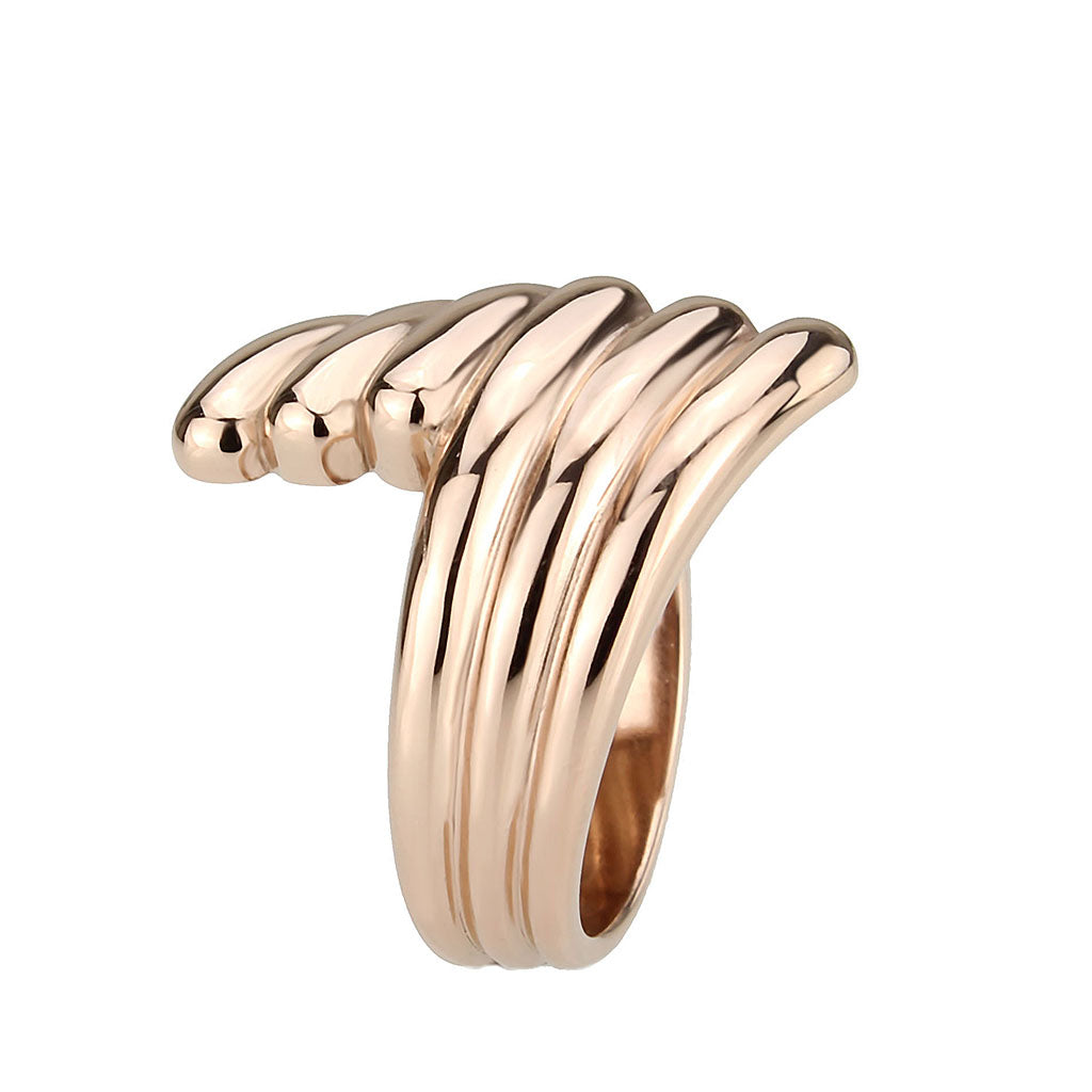 TK3800 - IP Rose Gold(Ion Plating) Stainless Steel Ring with NoStone in No Stone Alamode