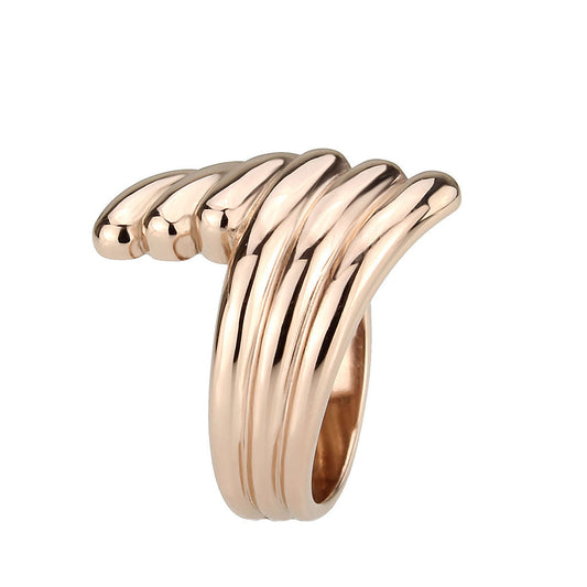 TK3800 - IP Rose Gold(Ion Plating) Stainless Steel Ring with NoStone in No Stone Alamode