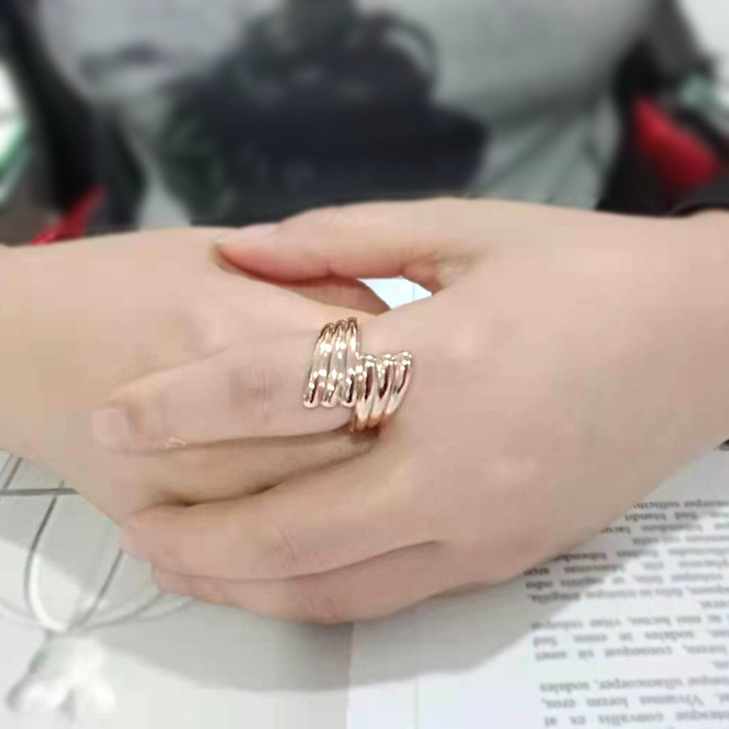 TK3800 - IP Rose Gold(Ion Plating) Stainless Steel Ring with NoStone in No Stone Alamode