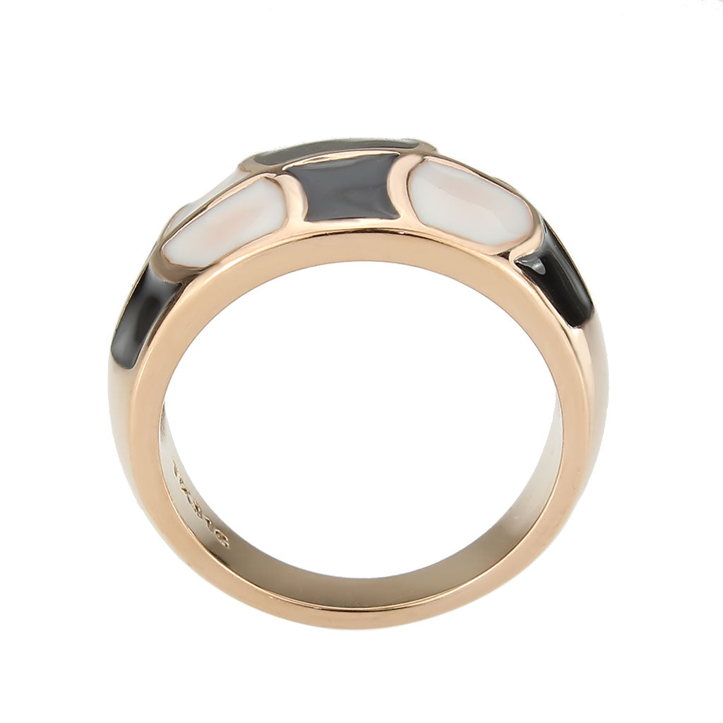 TK3827 - IP Rose Gold(Ion Plating) Stainless Steel Ring with NoStone in No Stone Alamode