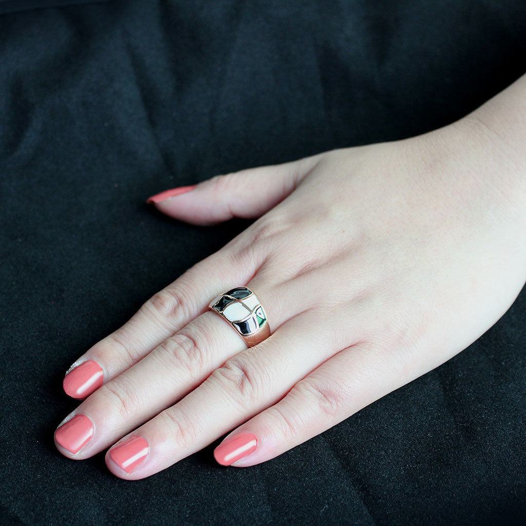 TK3827 - IP Rose Gold(Ion Plating) Stainless Steel Ring with NoStone in No Stone Alamode