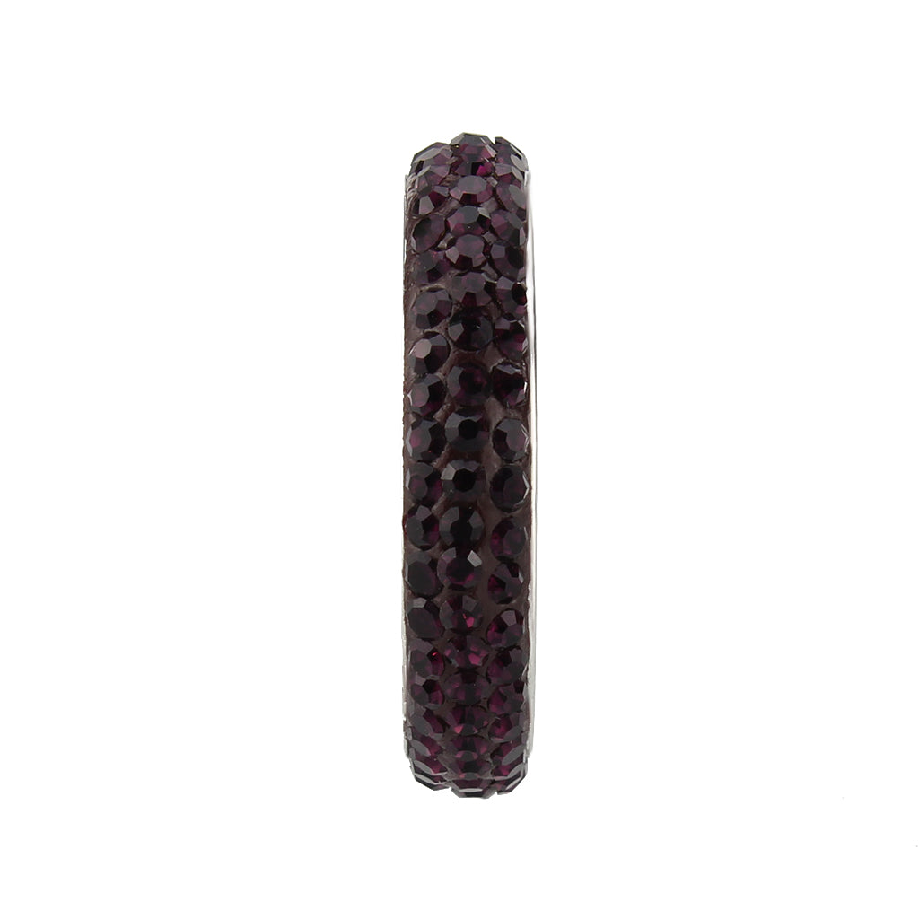 TK3837 - High polished (no plating) Stainless Steel Ring with Top Grade Crystal  in Amethyst(204) Alamode