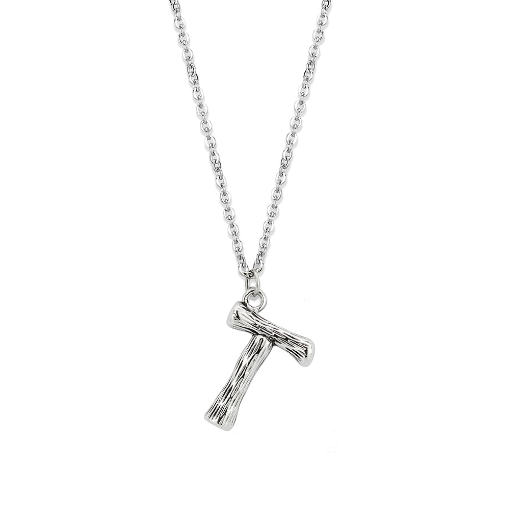 TK3853T High Polished Stainless Steel Chain Initial Pendant - Letter T Alamode