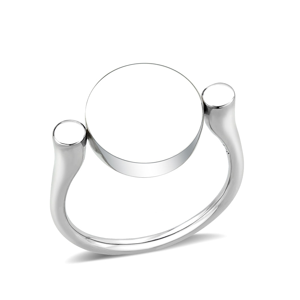 TK385409 - High polished (no plating) Stainless Steel Ring with Top Grade Crystal in Montana-2