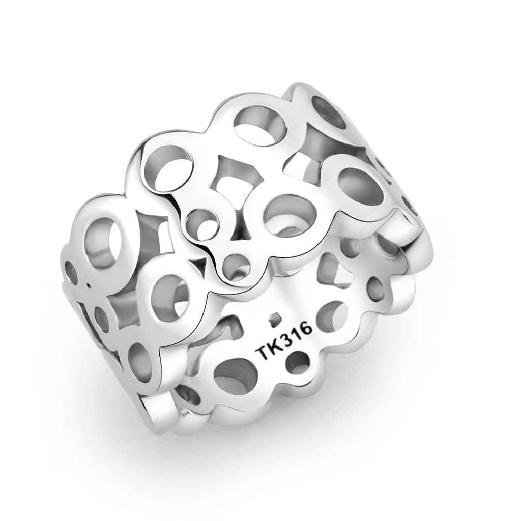 TK3865 - High polished (no plating) Stainless Steel Ring with NoStone in No Stone Alamode