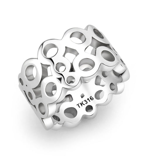 TK3865 - High polished (no plating) Stainless Steel Ring with NoStone in No Stone Alamode
