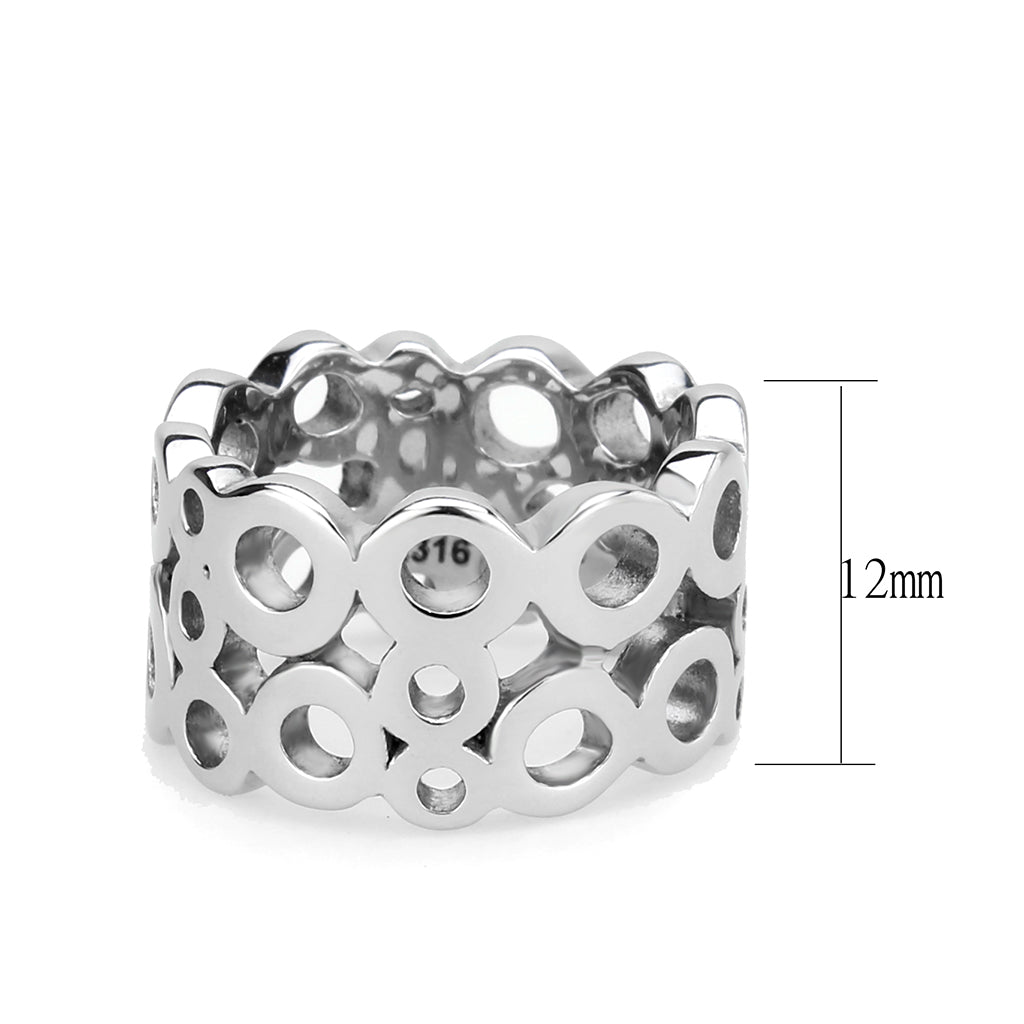 TK3865 - High polished (no plating) Stainless Steel Ring with NoStone in No Stone Alamode