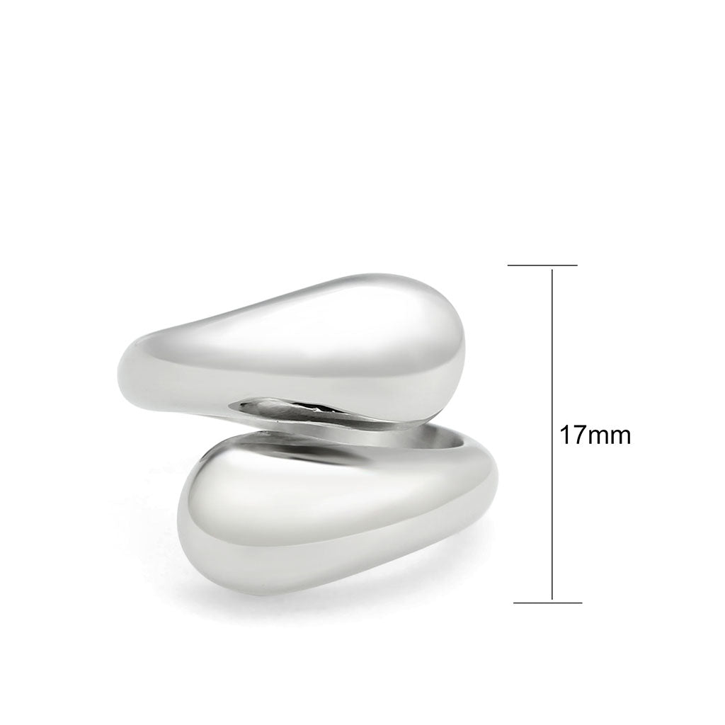 TK3883 - High polished (no plating) Stainless Steel Ring with Epoxy in Jet Alamode