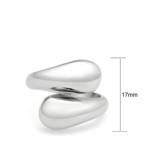 TK3883 - High polished (no plating) Stainless Steel Ring with Epoxy in Jet Alamode