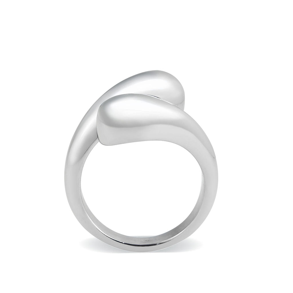TK3883 - High polished (no plating) Stainless Steel Ring with Epoxy in Jet Alamode