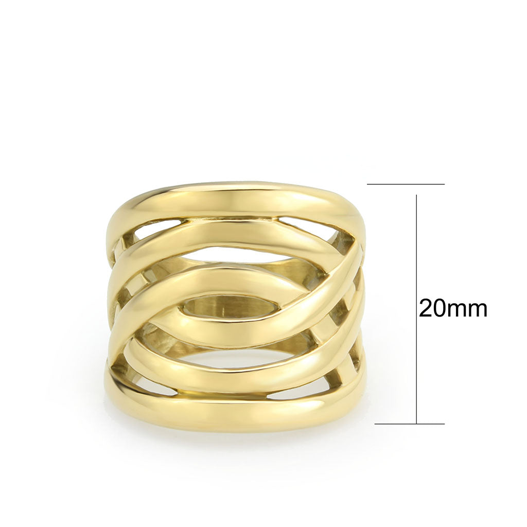 TK3885 - IP Gold(Ion Plating) Stainless Steel Ring with NoStone in No Stone Alamode