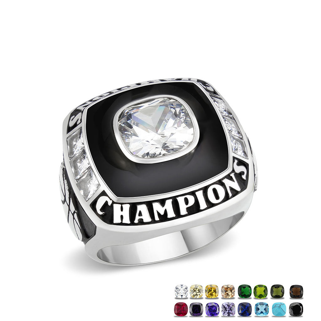 TK3944 - High polished (no plating) Stainless Steel Ring with AAA Grade CZ in Clear Alamode