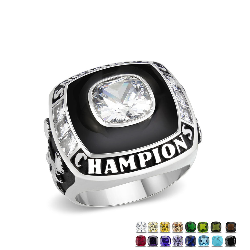TK3946 - High polished (no plating) Stainless Steel Ring with AAA Grade CZ in Clear Alamode