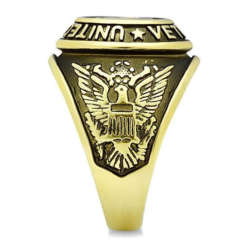 TK414704G - IP Gold(Ion Plating) Stainless Steel Ring with Epoxy  in Jet-4