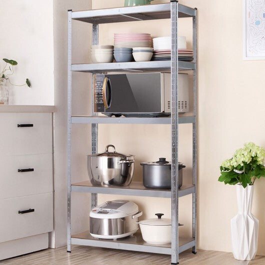 72 Inch Storage Shelf Steel Metal 5 Levels Adjustable Shelves